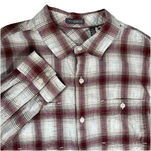 Toad & Co‎ Smythy Shirt Men's Sz M Long Sleeve Plaid Utility 100% Organic Cotton